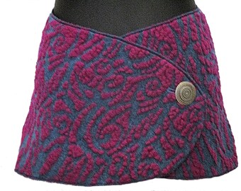 NAMSA - KIDNEY WARMER, WAIST BELT, cacheur, hip skirt, wrap skirt, namsa.ch- écharpe, laine Ceinture en laine mélangée avec bouton rosace en métal