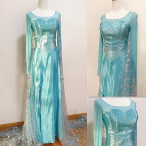 Handmade - Cosplay Elsa Dress Adult, Queen Elsa Cosplay Costume Adults/Kid