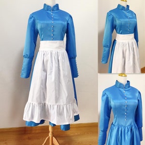 Handmade - Cosplay Sophie Hatter Costume, Blue Sophie Hatter Dress Cosplay Costume Adult Kid Plus Size Available