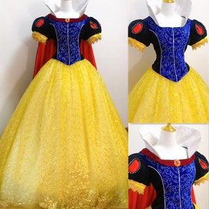 Handmade - Cosplay Gorgeous Snow White Dress, Snow White Cosplay Costume Adults/Kids Plus Size Available