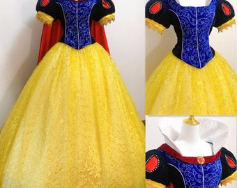 Handmade - Cosplay Gorgeous Snow White Dress, Snow White Cosplay Costume Adults/Kids Plus Size Available