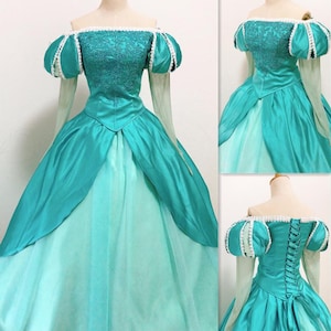 Handmade - Cosplay Ariel Costume, Ariel Blue Dress Costume, Ariel Adult Costume