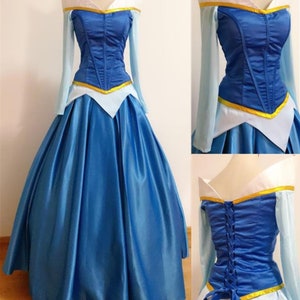 Handmade - Aurora Blue Dress, Aurora Princess Dress, Blue Aurora Costume Adult/kid Available