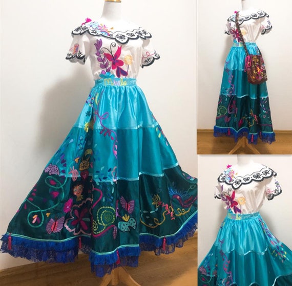 Handmade - Cosplay Embroidery Mirabel Costume, Embroidery Mirabel Dress, Encanto Embroidery Mirabel Cosplay Costume Outfit Handmade - Cosplay Embroidery Mirabel Costume, Embroidery Mirabel Dress, Encanto Embroidery Mirabel Cosplay Costume Outfit