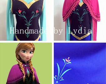Handmade - Anna Costume, Anna Dress, Princess Anna Dress, Frozen Anna Dress, Anna Dress Adult/kid, Anna Cosplay Costume Adult/Kid