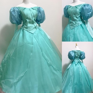 Handgefertigt - Cosplay Ariel Grünes Kostüm, Ariel Grünes Kleid, Grüne Meerjungfrau Ariel Kleid Halloween Kostüm Erwachsene / Kinder
