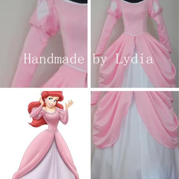 Handmade - Pink Ariel Dress, Ariel Costume, Princess Ariel Cosplay Costume Adult/kid Available