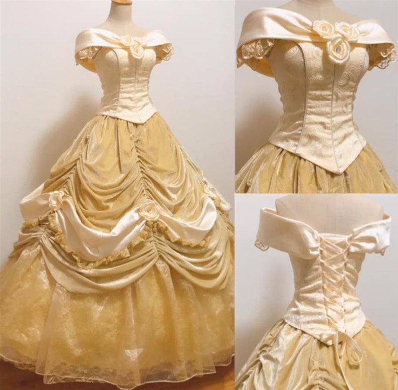 Handmade Cosplay Deluxe Belle Dress, Belle Costume Dress, Belle Cosplay Costume Adult/Kid image 1