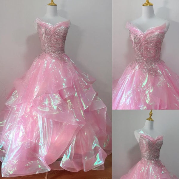 Hecho a mano - Cosplay Ariana Glinda Disfraz, Pink Glinda Dress The Good Witch Costume Adult Kid Plus Size Disponible