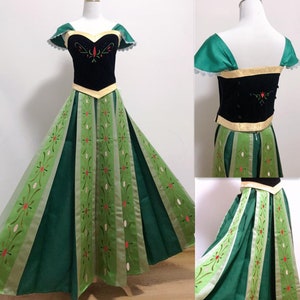 Handmade - Cosplay Anna Coronation Costume, Anna Coronation Dress, Anna Cosplay Costume Outfits Adults/Kids