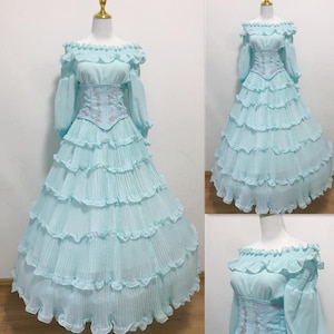 Handgefertigt - Cosplay Ariel Kostüm, Ariel Kleid Kleine Meerjungfrau Live Action 2023 Ariel Dorf Kleid