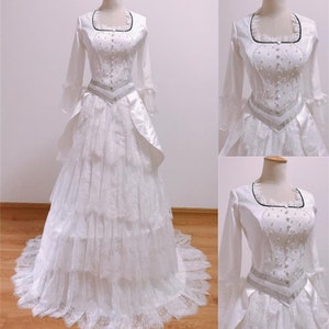 Handmade - Christine Daae Costume, Christine Daae White Cosplay Dress Adults