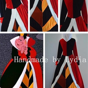 Handmade - Alice in Wonderland Red Queen Costume, Queen of Hearts Costume, Queen of Hearts Dress