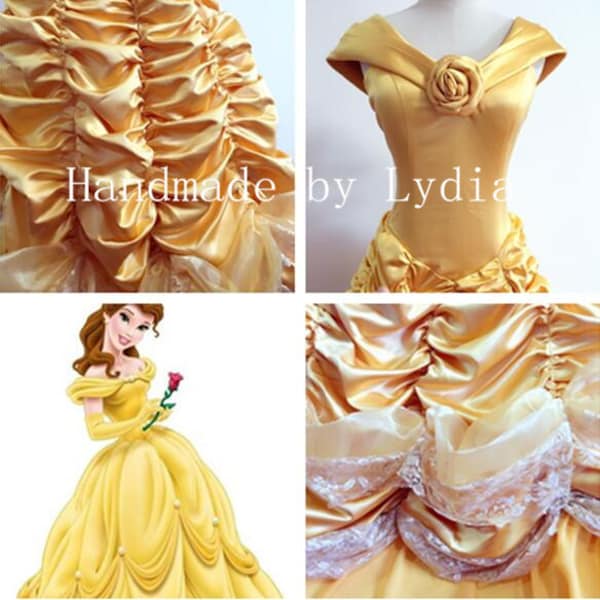 Handmade - Belle Dress, Belle Costume, Princess Belle Dress, Belle Dress Adult/kid, Belle Costume Adult/Kid