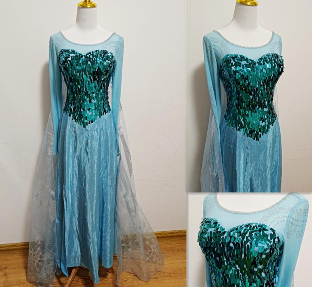 Handmade - Cosplay Elsa Costume, Blue Elsa Dress Outfits - Etsy