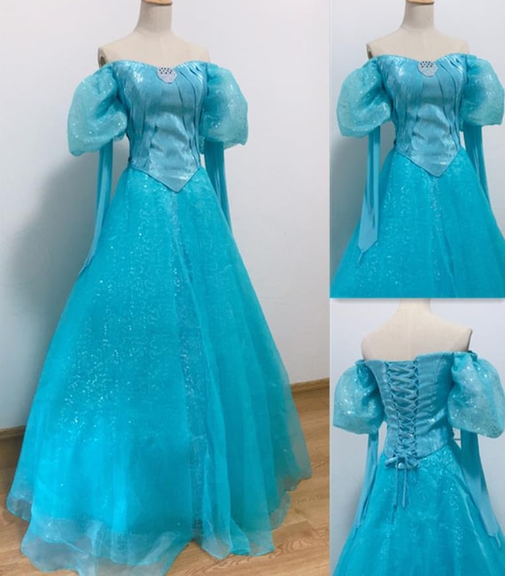 Handmade Cosplay Deluxe Princess Ariel Dress, Ariel Blue Dress
