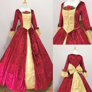 Handmade - Cosplay Belle Christmas Dress, Belle Holiday Dress Winter Cosplay Costume