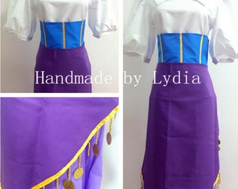 Handmade - Esmeralda Costume, Esmeralda Cosplay Costume, Esmeralda Dress