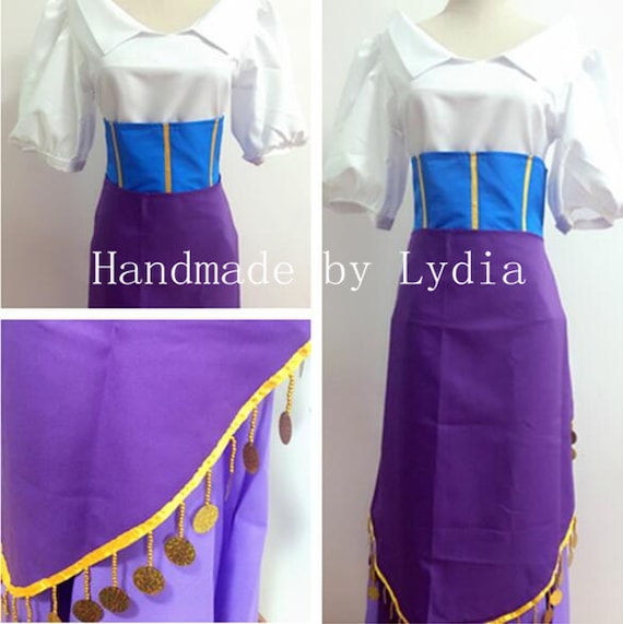 Handmade Esmeralda Costume, Esmeralda Cosplay Costume, Esmeralda Dress 