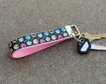 Kitty Cat Key Fob Wristlet! Crazy Cat Lady Keychain. Pet Lover Fabric Key Chain. Fur Babies. Cat Lover Gifts. Stocking Stuffer. Custom Kitty