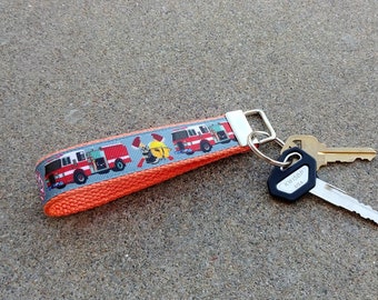 Firefighter Support Key Fob Wristlet! Fire Truck Ribbon Key Chain. Fire Department Keychain. Support Local Heroes. Fire Captain. Fire Engine