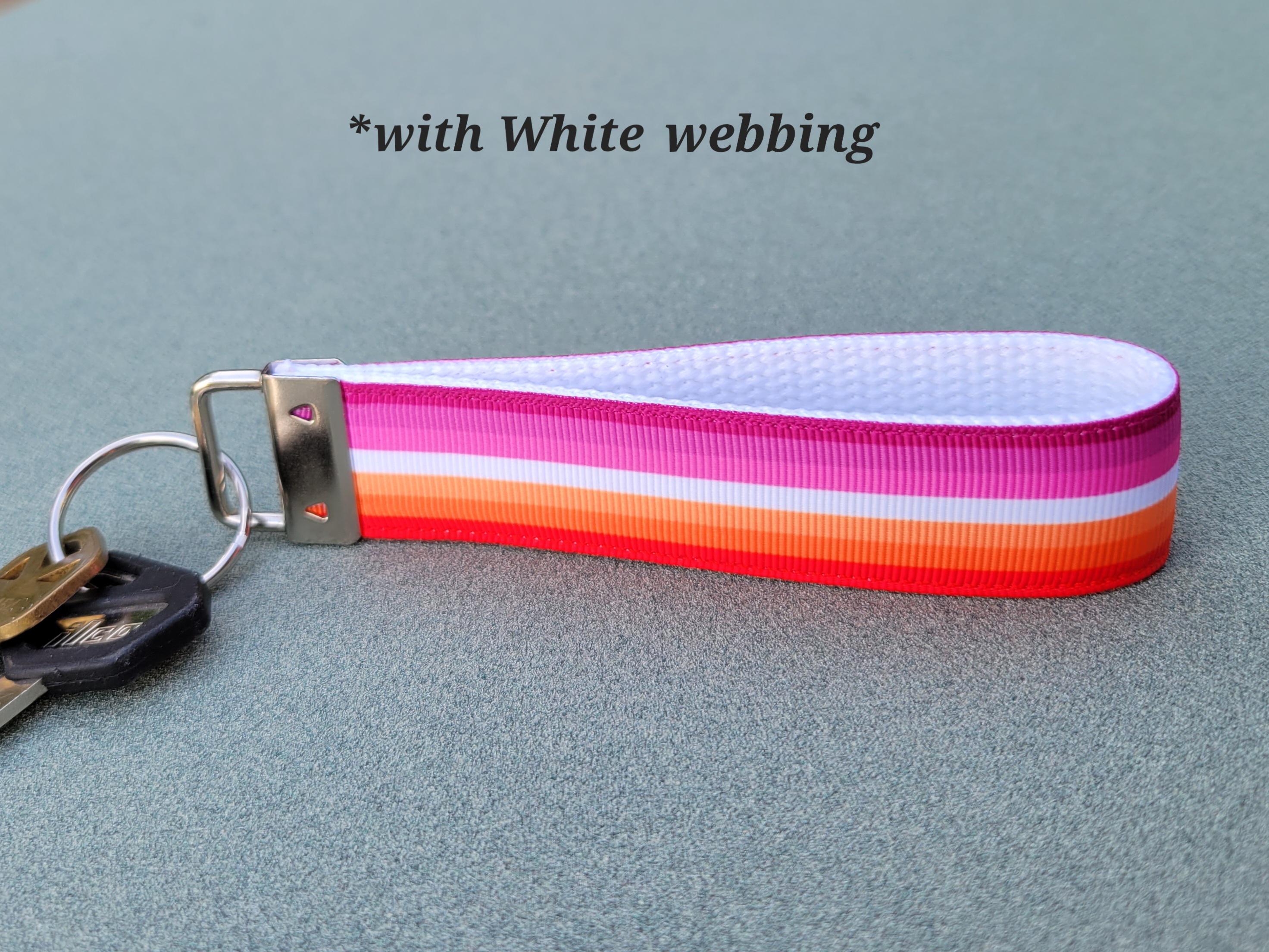 Pride Key Lesbian Pride Key Fob Wristlet! LGBTQ Flag Ribbon Key Chain. Gay Pride ...