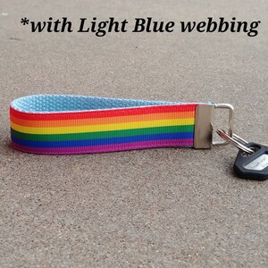 Pride Key Rainbow Pride Key Fob Wristlet! LGBTQ Flag Ribbon Key Chain. Gay Pride ...