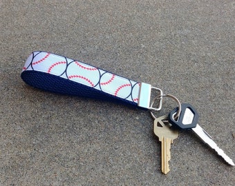 Baseball Key Fob Wristlet! Baseball Season Keychain. MLB Fabric Key Chain. Gift for Boyfriend. Coach Gift. Little League Baseball Team Color