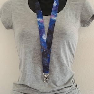 Galaxy Lanyard! Outer Space Ribbon Lanyard. Astronomy ID Badge Holder. Science Name Badge. Star Gazer. Milky Way. Gift for Friend. Cruise ID