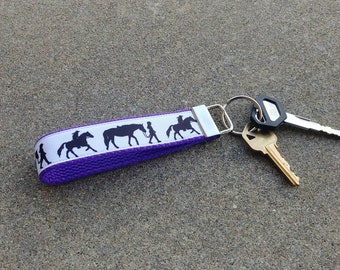 Equestrian Key Fob Wristlet! Horseback Riding Ribbon Key Chain. Horse Sport Keychain. Horse Lover Gift. Horse Trainer Gift. Equestrian Style