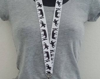 Equestrian Lanyard! Horse Lover Ribbon Lanyard. Riding Instructor Gift. Equestrian Style ID Badge Holder. Work Name Badge. Cruise Lanyard