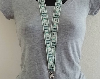 All About the Benjamins Lanyard! Cash Money ID Badge Holder. Hundred Dollar Ribbon Lanyard. Work Name Badge. Gift for Boyfriend. Cruise ID