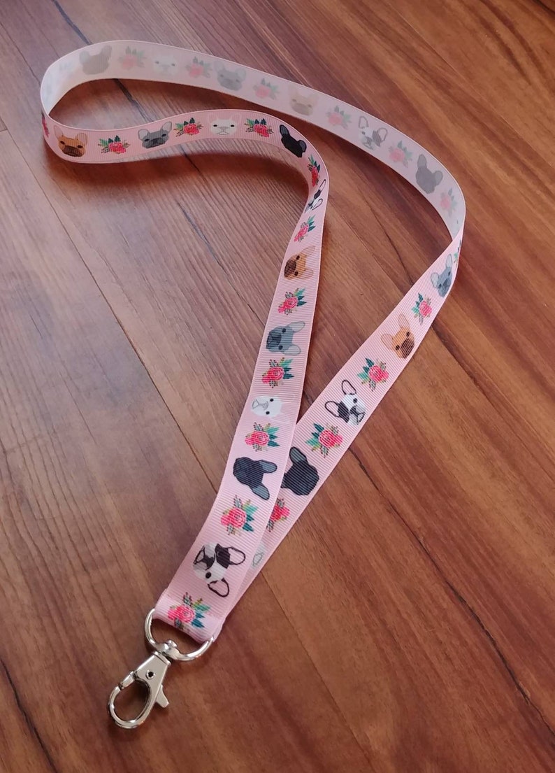 Frenchies Dog Lanyard French Bulldog Ribbon Lanyard. Dog Etsy