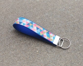 Geometric Pastels Key Fob Wristlet! Wanderlust Keychain. Southwest Fabric Key Chain. Gift for Girlfriend. Custom Key Fob. Stocking Stuffer