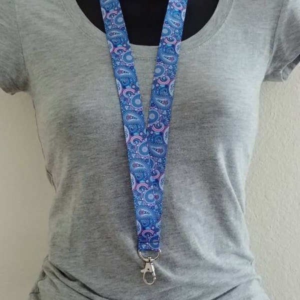 Paisley Lanyard! Paisley Print Ribbon Lanyard. Gift for Mom. Teacher Appreciation Gift. Stocking Stuffer. Cruise Lanyard. Work ID Badge