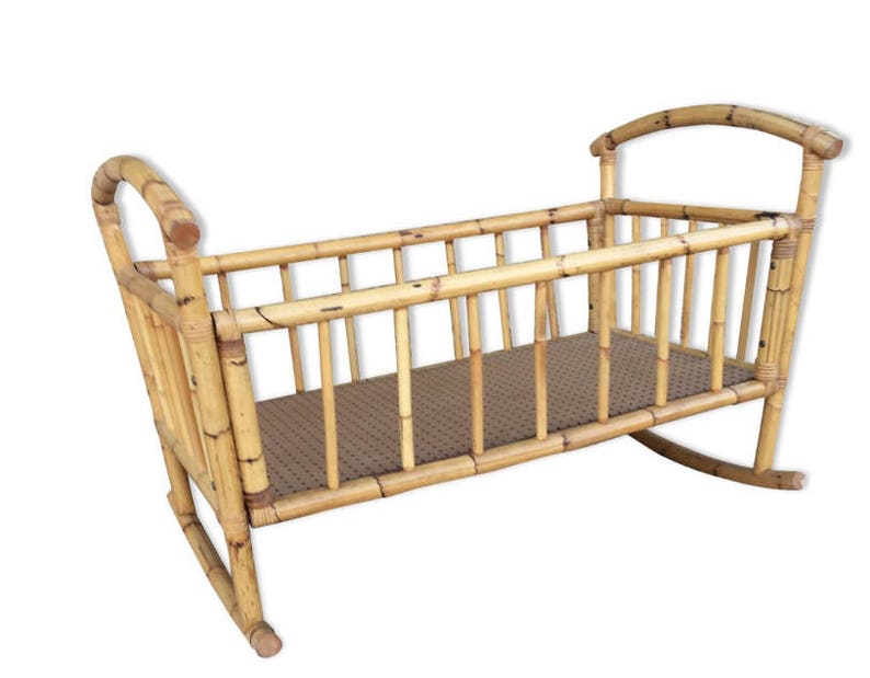 rattan baby bed