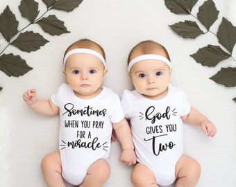 Twin Onesies® Bodysuits for Twin babies, Miracle Babies