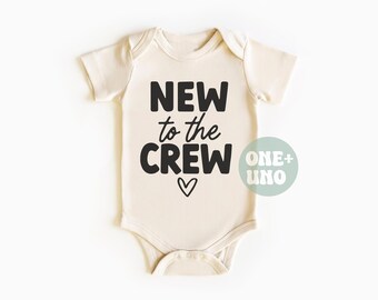 Pregnancy Announcement New To The Crew Pregnancy Reveal Newborn Baby Onesie Coming Home Outfit New Baby Announcement