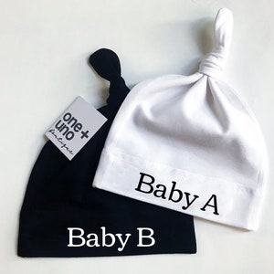 Twins Baby Gift, Baby Hat, Newborn Hospital Hat, Twin Onesies®, Twin Baby Shower, Baby A Baby B, Twin Boys, Gift For Twins, Twin Hats