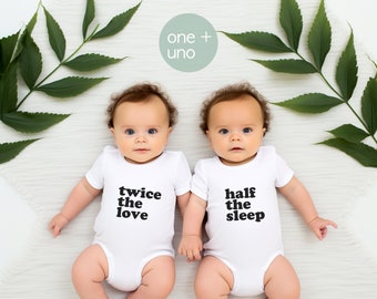 Twin Baby Gifts Baby Twin Outfits Twin Baby Shirts Funny Twin Onesies Twin Baby Shower Gift For Twin Mom