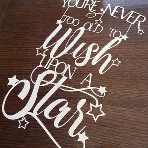 Wish upon a star papercut template - personal and commercial use