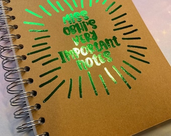 Notas importantes Cosas para hacer Libro de cosas - personalizado - Cuaderno de notas con dorso de cartulina A5 o A4 con bocetos - con impresión de calidad de papel metálico real - con líneas en blanco