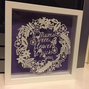 If Mums were flowers Floral papercut template - personal and commercial use