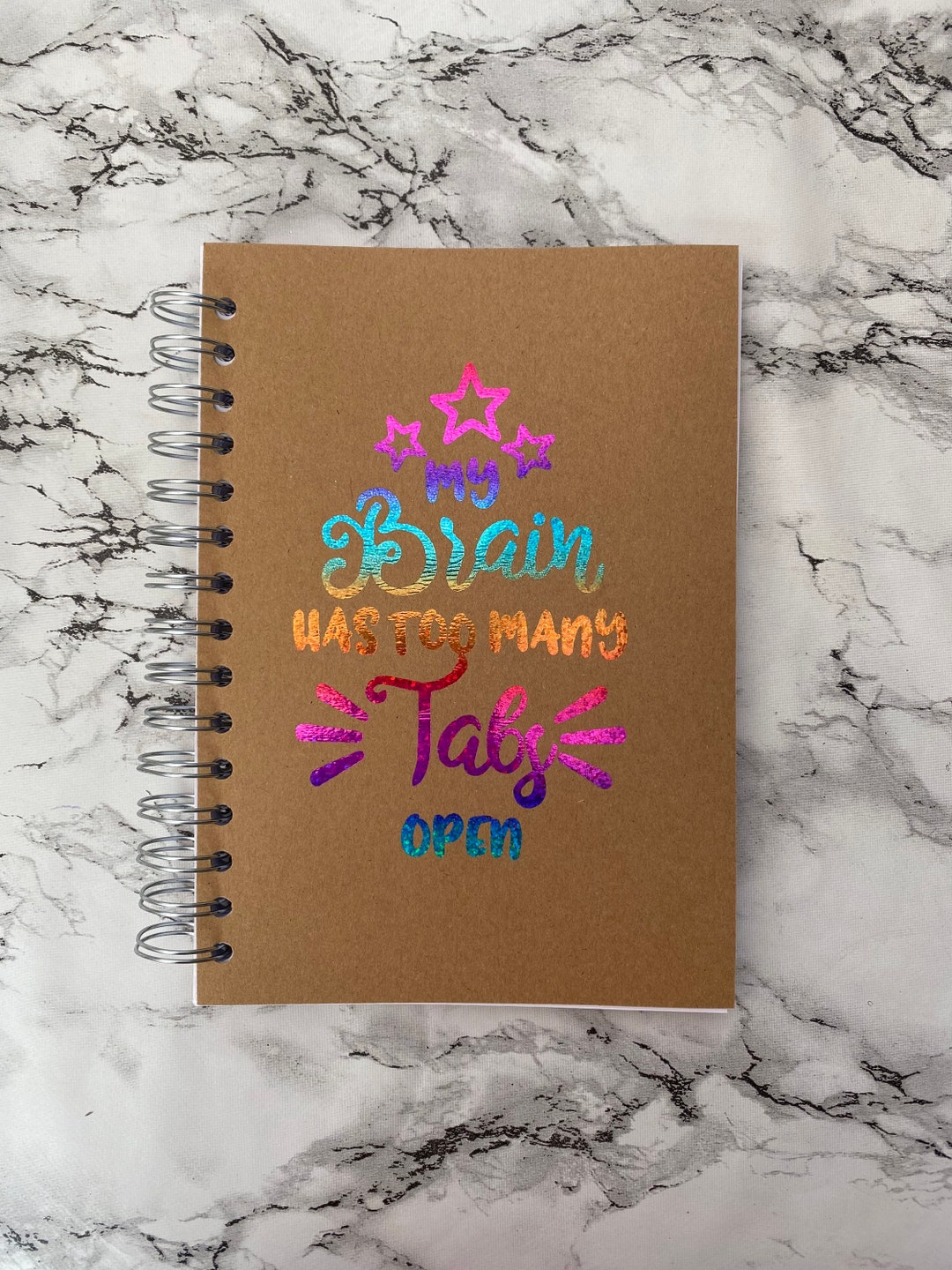 Too Many Notes Notebook My brain has too many tabs open - funny notebook A5 or A4 card back ...