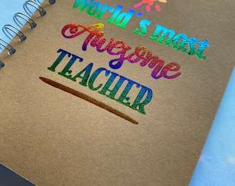 Cuaderno del profesor más increíble del mundo - Cuaderno de bocetos con dorso de cartulina A5 o A4 - con impresión de calidad de aluminio real - con líneas en blanco