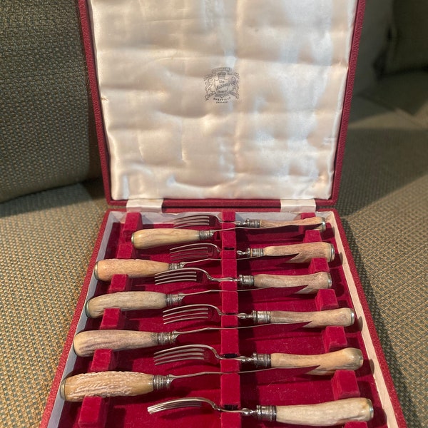 Antique Ivory Handled Silverware Set Etsy