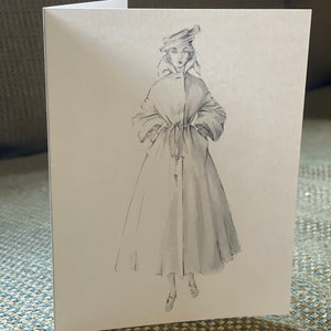 Cartes de correspondance originales d'illustration de mode des années 40