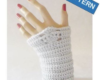 Crochet PDF PATTERN with Chart- Grey Mittens, Fingerless gloves in Spanish