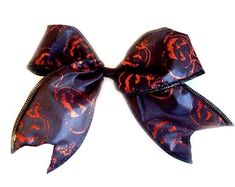 GLITTER JACK O'LANTERNS black ribbon (large bow)