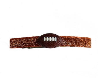 CLEVELAND BROWNS orange glitter barrette